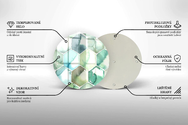 Chopping board Watercolor hexagons