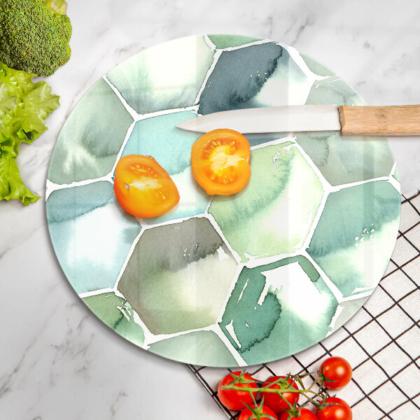 Chopping board Watercolor hexagons