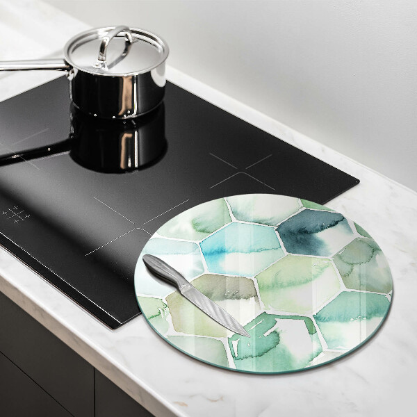 Chopping board Watercolor hexagons