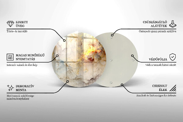 Chopping board Marble texture with gold