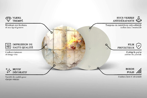 Chopping board Marble texture with gold