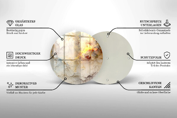 Chopping board Marble texture with gold