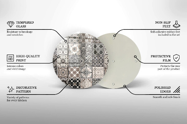 Chopping board glass Decorative tiles