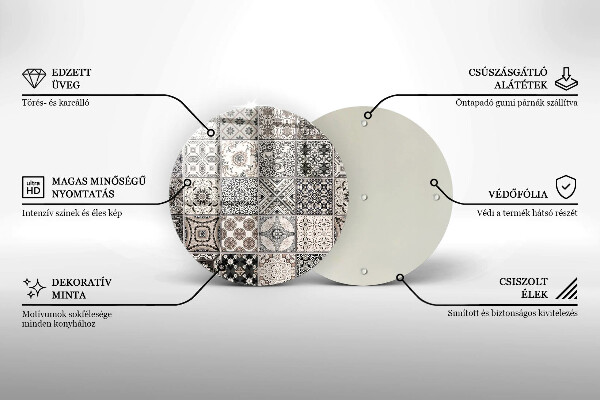 Chopping board glass Decorative tiles