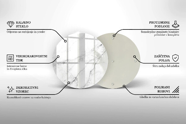 Chopping board glass Elegant marble texture