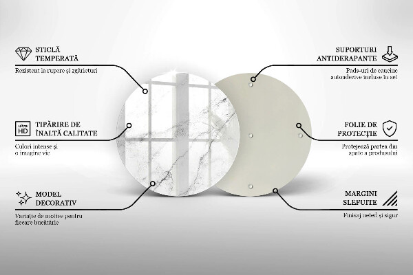 Chopping board glass Elegant marble texture