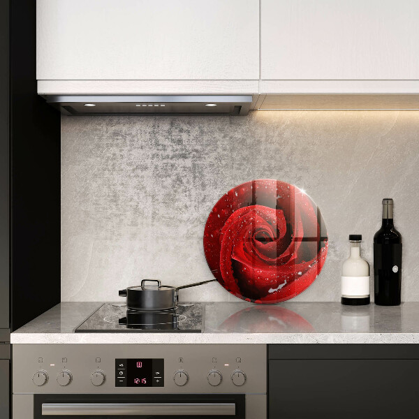 Chopping board glass Rose flower petals
