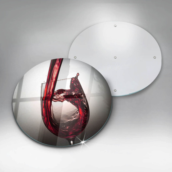 Chopping board glass Glass and red wine