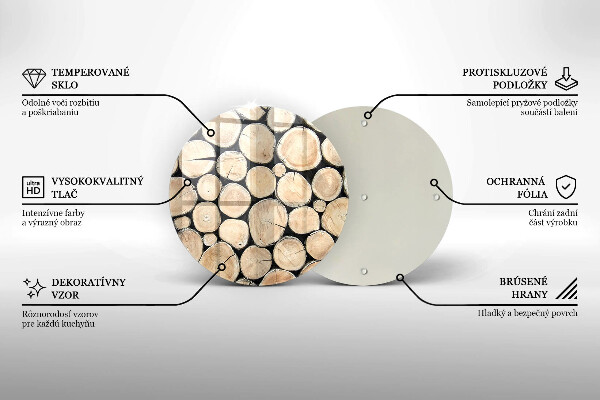 Chopping board glass Wood trunks of the tree