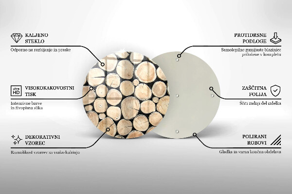 Chopping board glass Wood trunks of the tree
