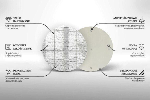 Chopping board glass Brick wall