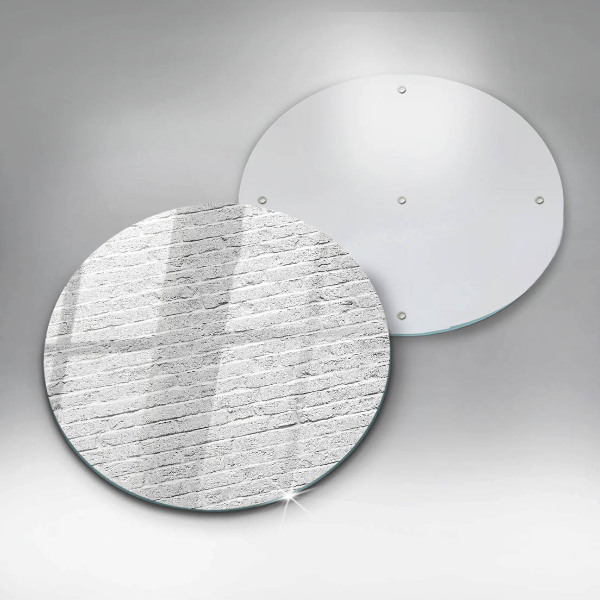 Chopping board glass Brick wall