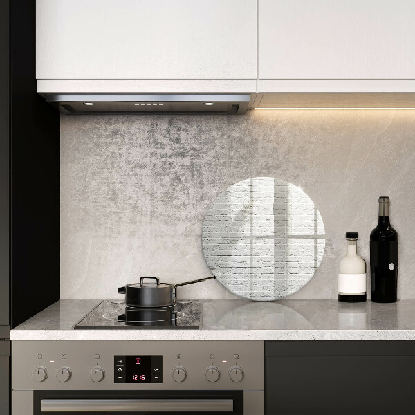 Chopping board glass Brick wall