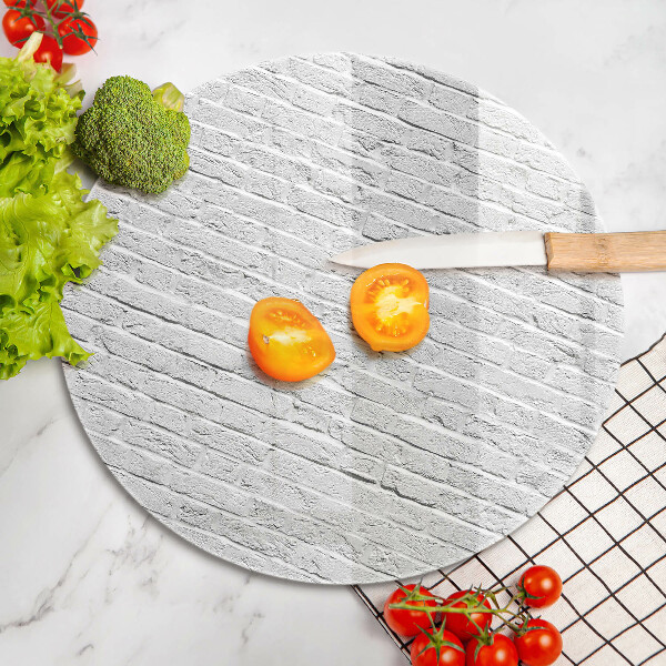 Chopping board glass Brick wall