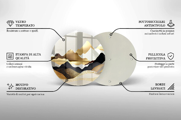 Chopping board Abstraction of golden mountains