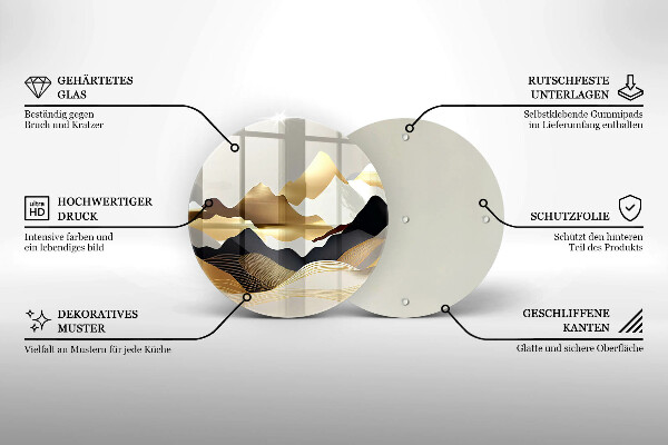 Chopping board Abstraction of golden mountains