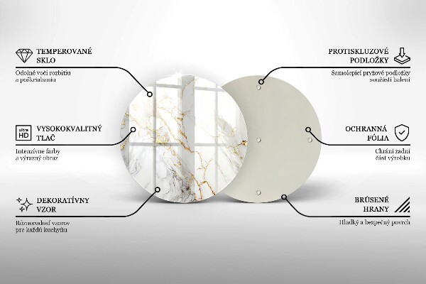 Chopping board Light marble with gold