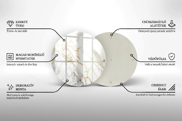 Chopping board Light marble with gold