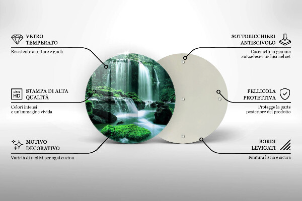 Chopping board Wild waterfall in the jungle