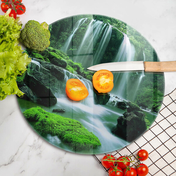 Chopping board Wild waterfall in the jungle