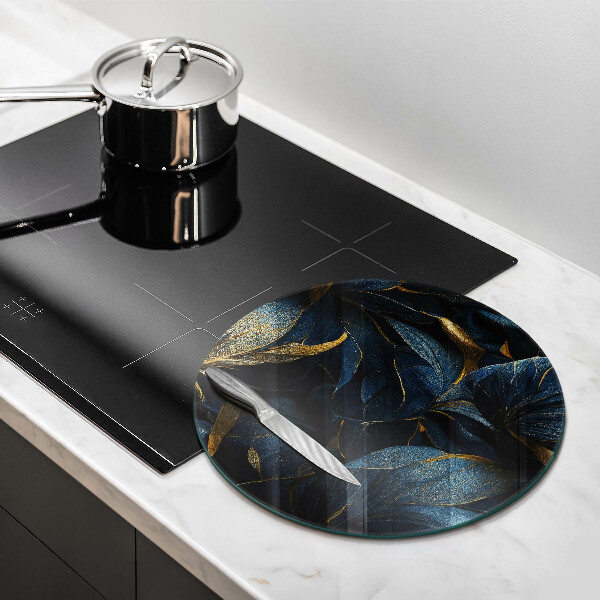 Chopping board Decorative leaves with gold
