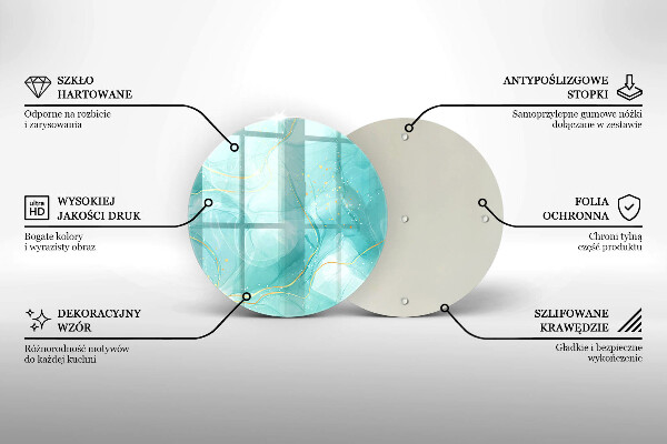 Chopping board Blue-gold abstraction