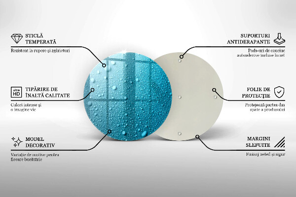 Chopping board glass Drops of water