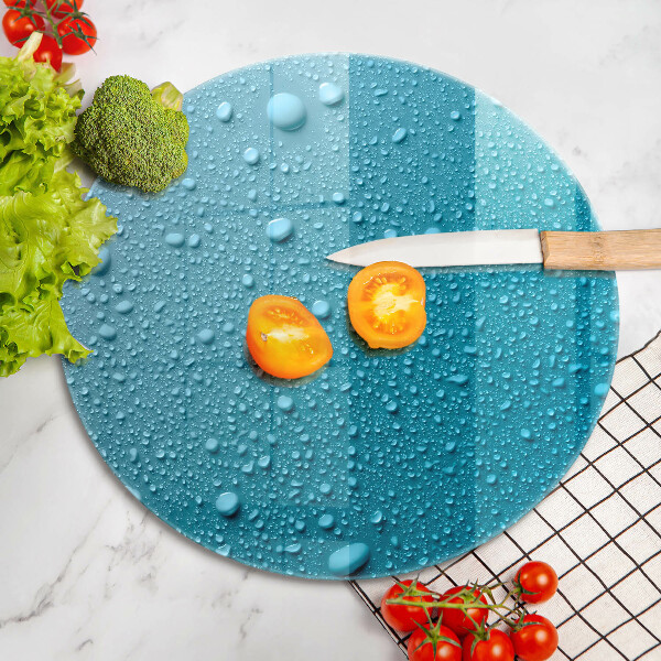 Chopping board glass Drops of water