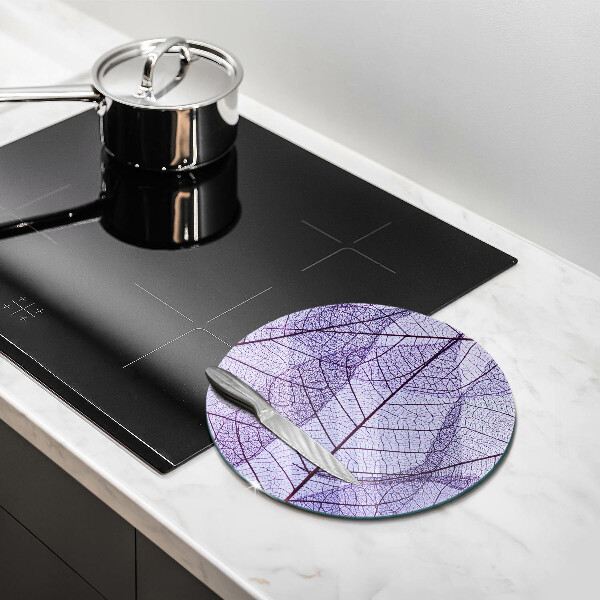 Glass cutting board Leaves with veins