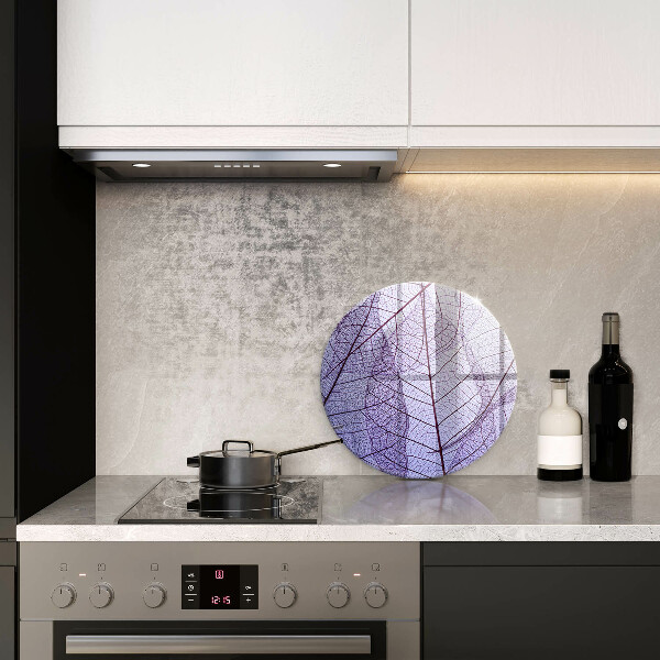 Glass cutting board Leaves with veins