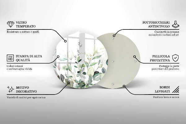 Glass cutting board Watercolor plants