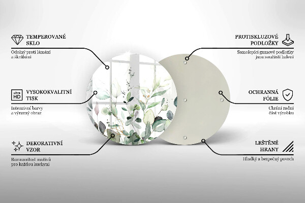 Glass cutting board Watercolor plants