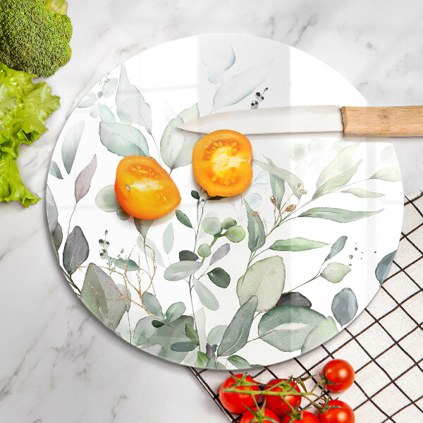 Glass cutting board Watercolor plants