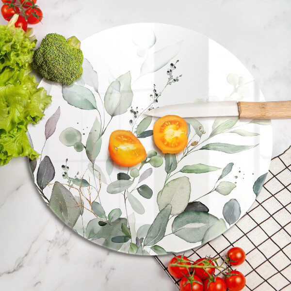 Glass cutting board Watercolor plants
