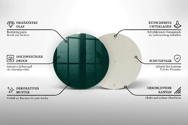 Glass cutting board Minimalist leaves