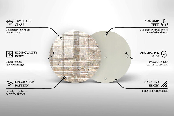 Glass cutting board Wall bright bricks