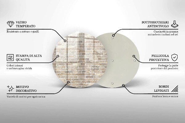 Glass cutting board Wall bright bricks