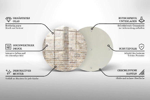 Glass cutting board Wall bright bricks