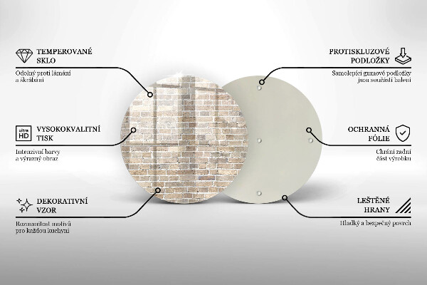 Glass cutting board Wall bright bricks
