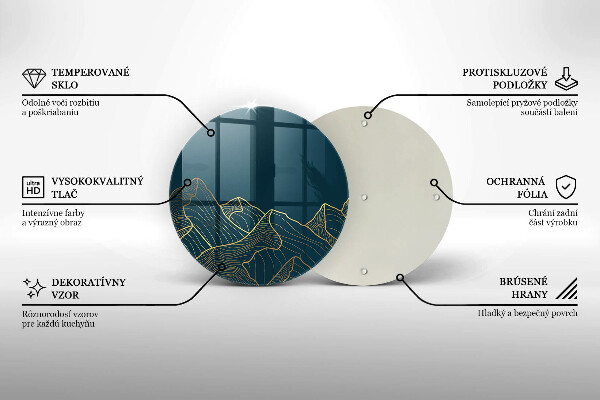 Glass cutting board Abstract mountains