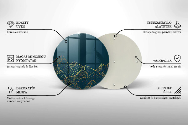 Glass cutting board Abstract mountains