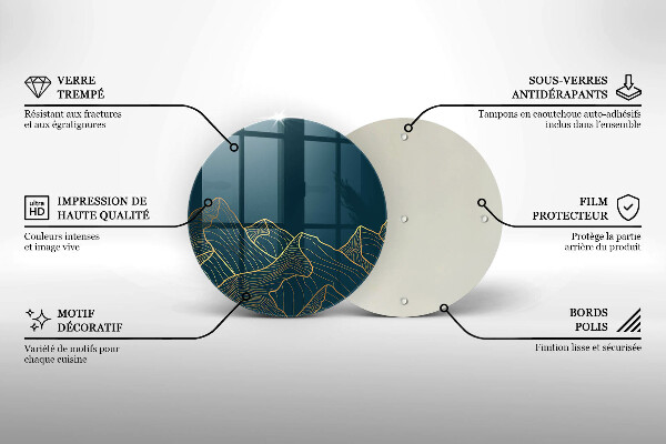 Glass cutting board Abstract mountains