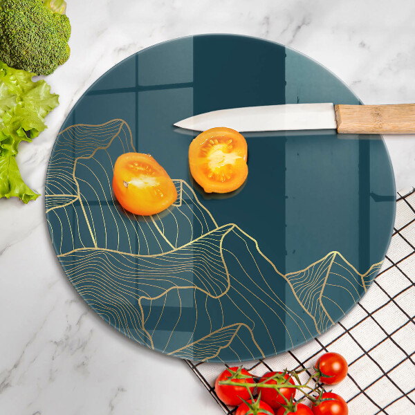 Glass cutting board Abstract mountains