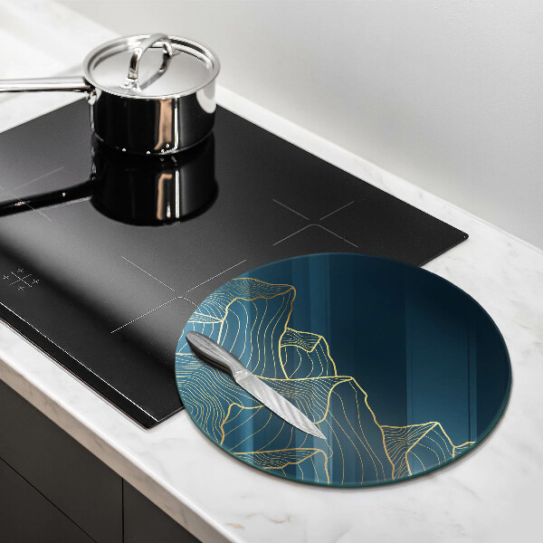 Glass cutting board Abstract mountains