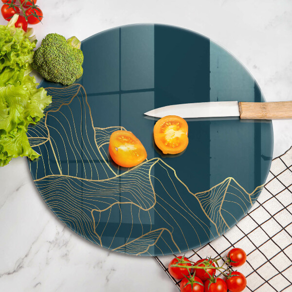Glass cutting board Abstract mountains