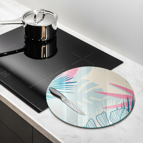 Glass cutting board Pastel leaves