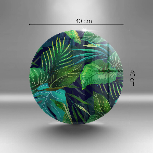 Glass cutting board Illustration of the jungle leaves