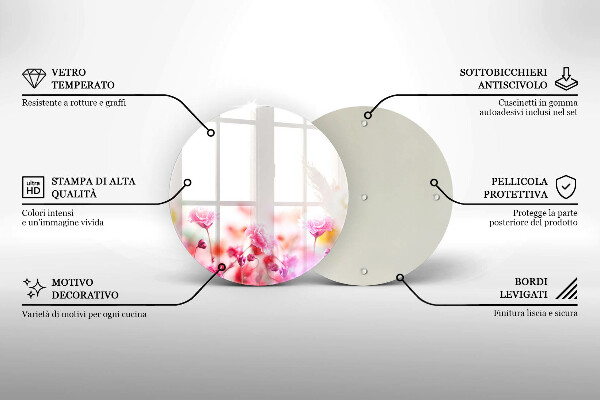 Chopping board glass Flower meadow