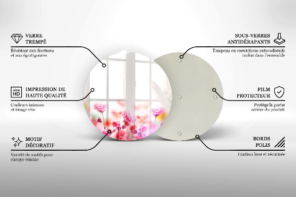 Chopping board glass Flower meadow