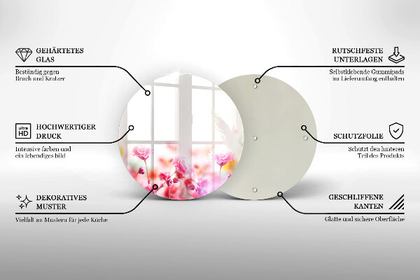 Chopping board glass Flower meadow